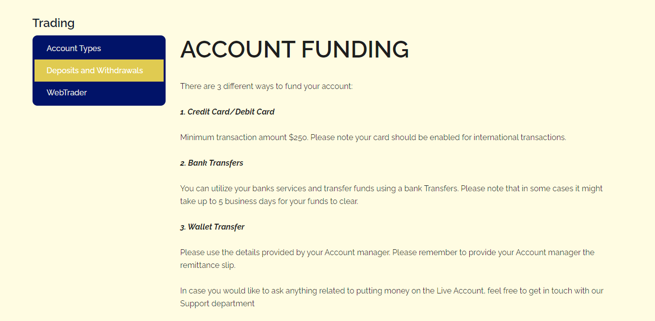 funding an account with Fxonic