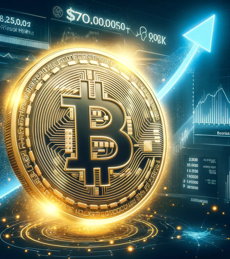 Bitcoin Briefly Rises To Record High Over $70,000